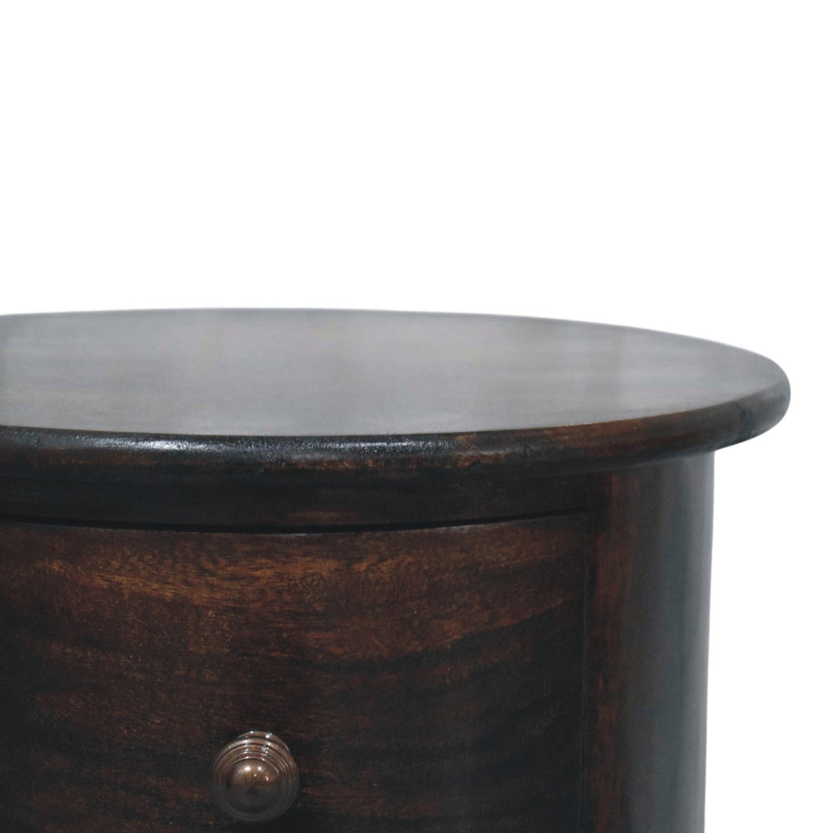 Drum 3-Drawer Solid Mango Wood Chest – California Walnut Finish