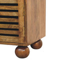 Bola Shoe Storage Leather Bench – Amber Oak Finish