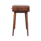 Curved Solid Mango Wood Writing Desk – Honey Caramel Finish