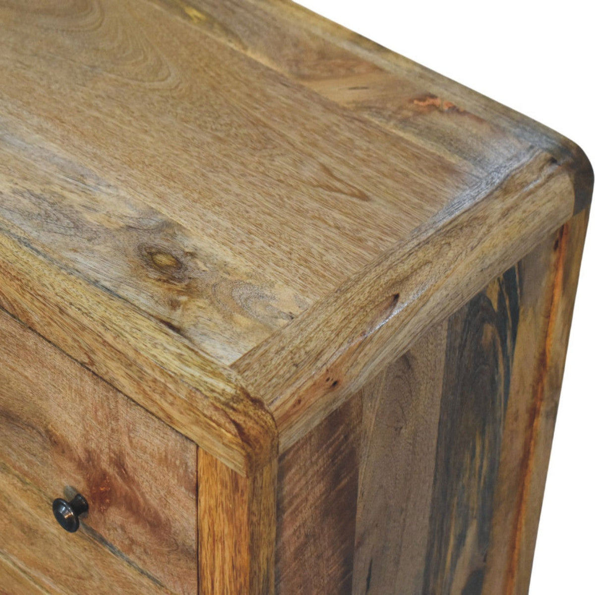 Three Drawer Solid Mango Wood Chest – Oak-Ish Finish