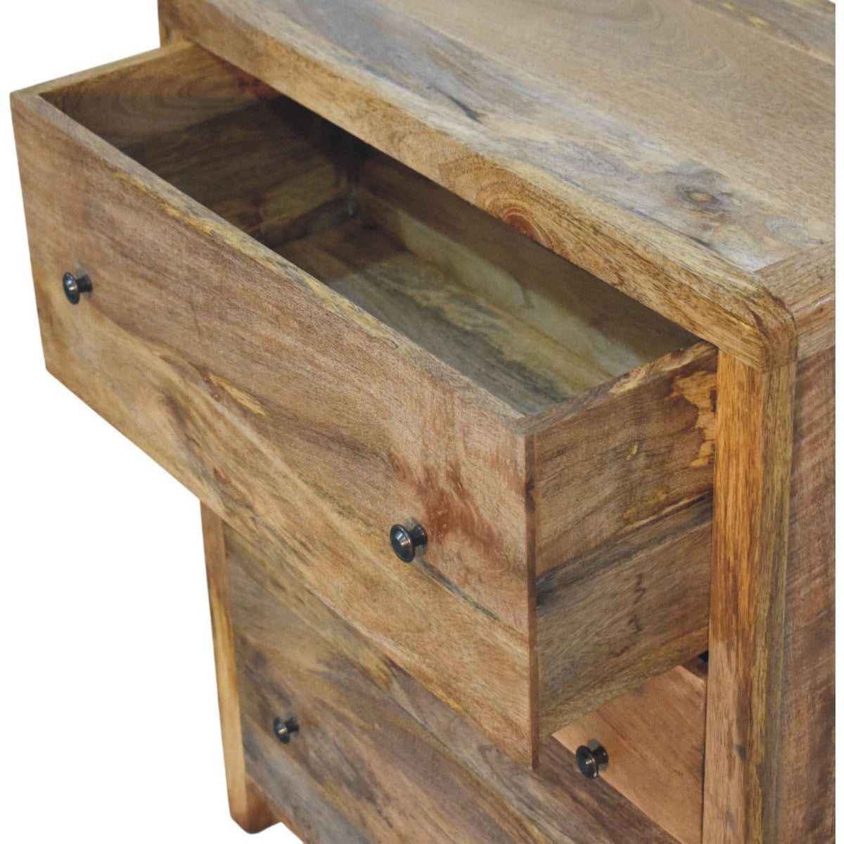 Three Drawer Solid Mango Wood Chest – Oak-Ish Finish