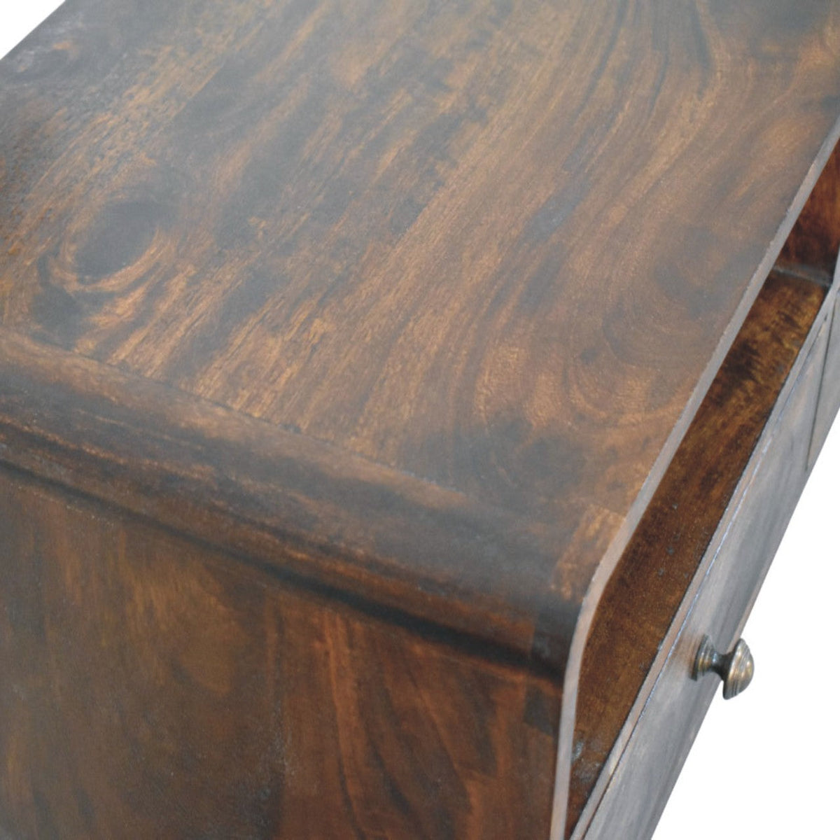 Three Drawer Solid Mango Wood Console Table – California Walnut Finish