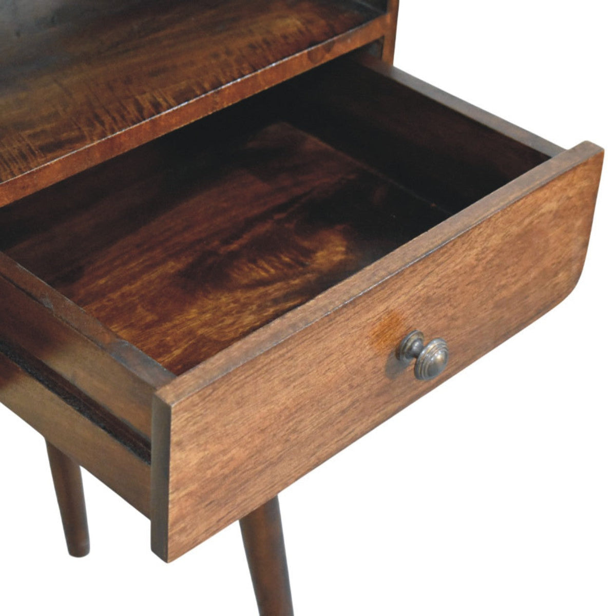 Three Drawer Solid Mango Wood Console Table – California Walnut Finish