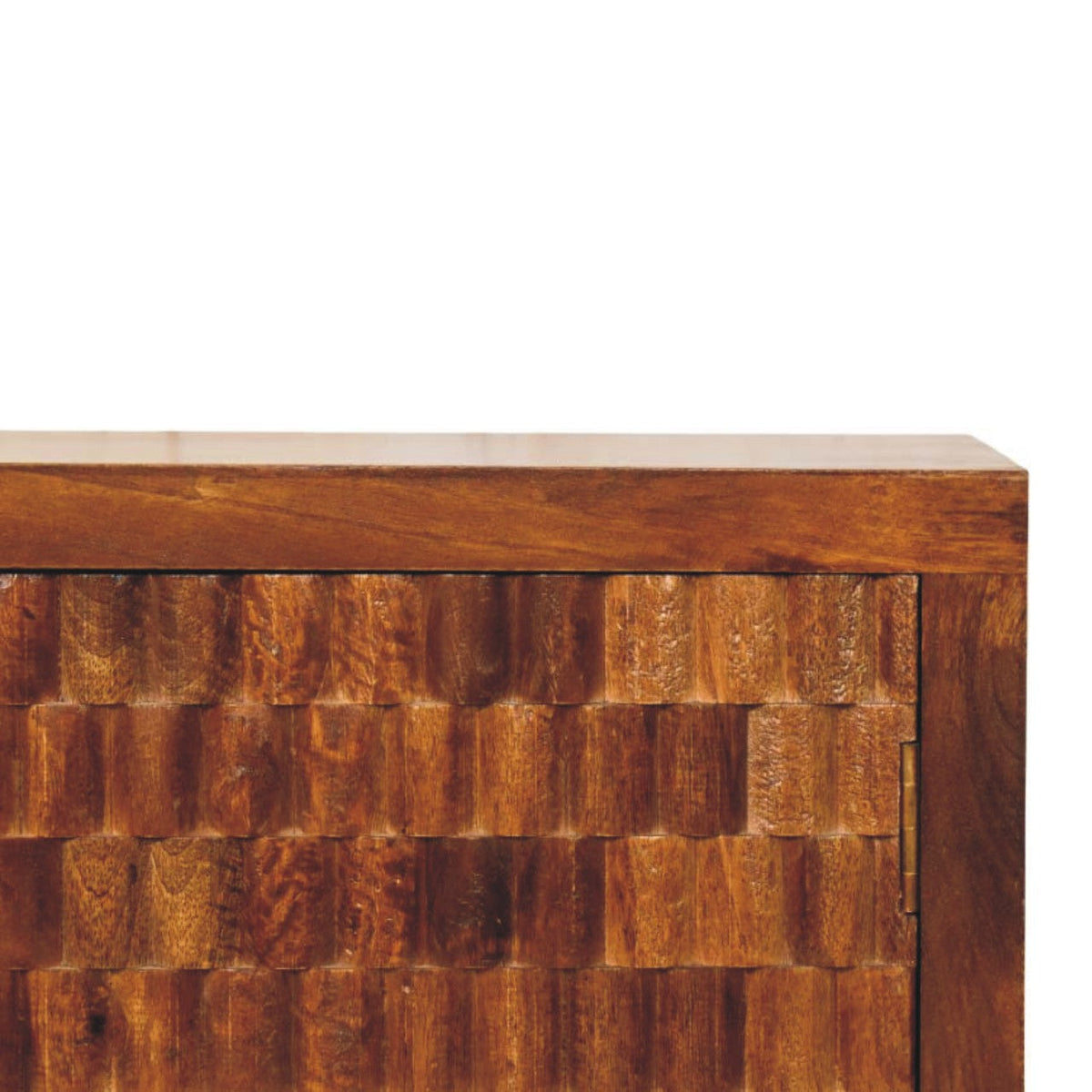 Cadiz Carved Solid Mango Wood Cabinet – Chestnut Finish
