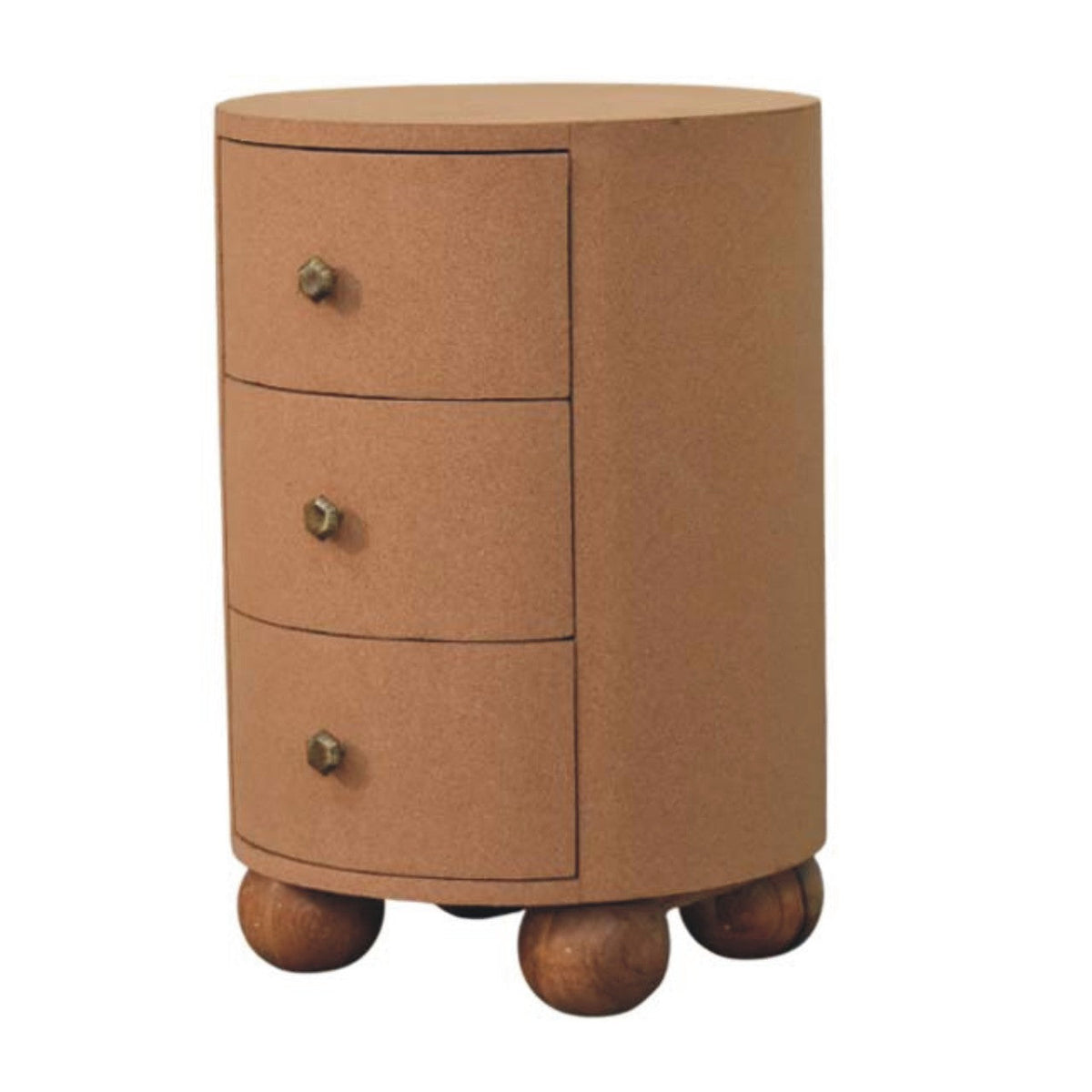 Maison Liège Cork & Solid Mango Wood Storage Chest – 3 Drawers