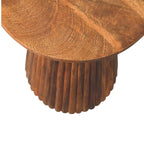 Round Solid Mango Wood Side Table – Amber Oak Finish