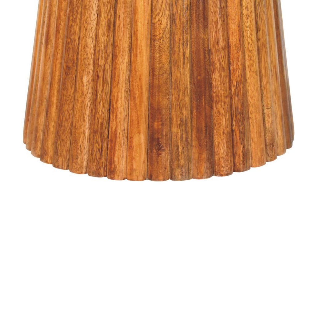 Round Solid Mango Wood Side Table – Amber Oak Finish