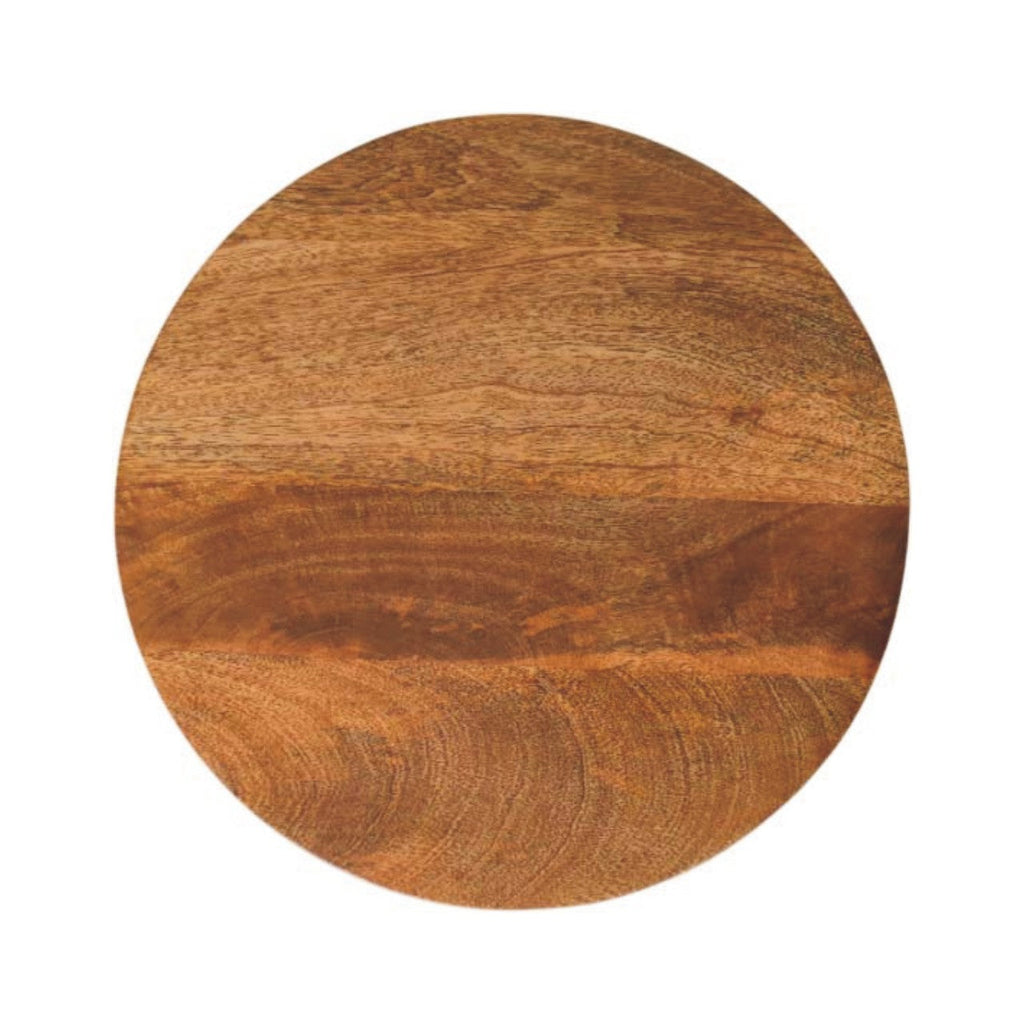 Round Solid Mango Wood Side Table – Amber Oak Finish