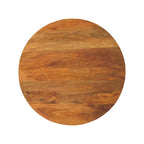Round Fluted Solid Mango Wood Coffee Table – Amber Oak Finish