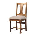 Solid Mango Wood Writing Chair – Amber Oak Finish, Turned Legs