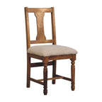 Solid Mango Wood Writing Chair – Amber Oak Finish, Turned Legs