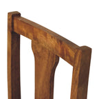 Solid Mango Wood Writing Chair – Amber Oak Finish, Turned Legs