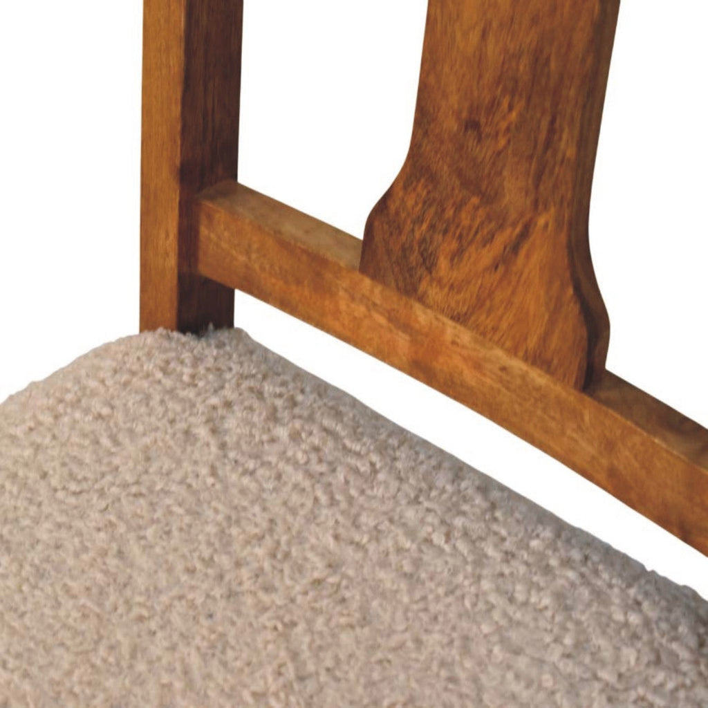 Solid Mango Wood Writing Chair – Amber Oak Finish, Turned Legs