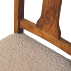 Solid Mango Wood Writing Chair – Amber Oak Finish, Turned Legs