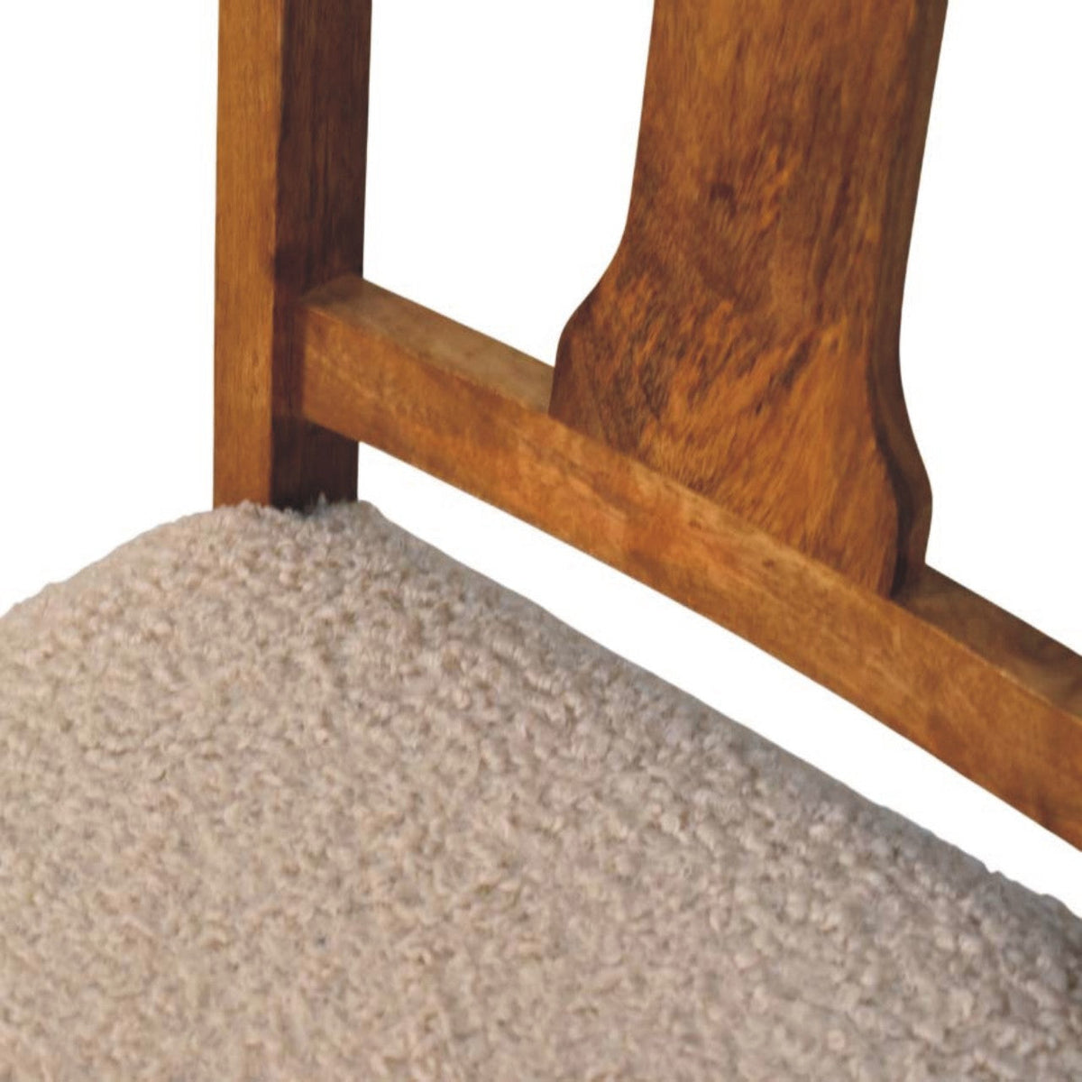 Solid Mango Wood Writing Chair – Amber Oak Finish, Turned Legs
