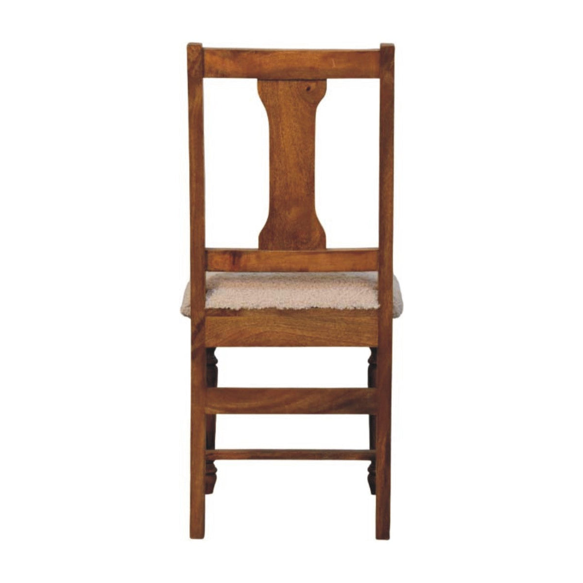 Solid Mango Wood Writing Chair – Amber Oak Finish, Turned Legs