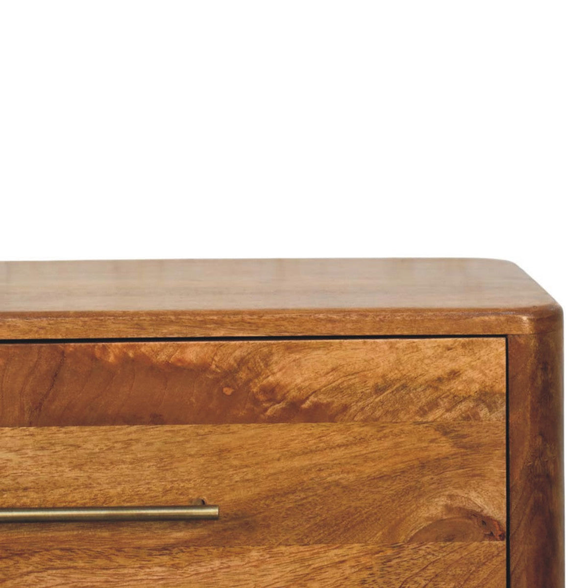 Bola Three Drawer Solid Mango Wood Chest – Amber Oak Finish