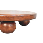 Bola Solid Mango Wood Coffee Table – Winewood Oak Finish
