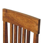 Leather Slatted Dining Chair – Amber Oak Finish
