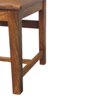 Leather Slatted Dining Chair – Amber Oak Finish