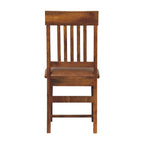 Leather Slatted Dining Chair – Amber Oak Finish