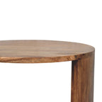 Ventura Round Open-Shelf Solid Mango Wood Side Table – Golden Teak Finish