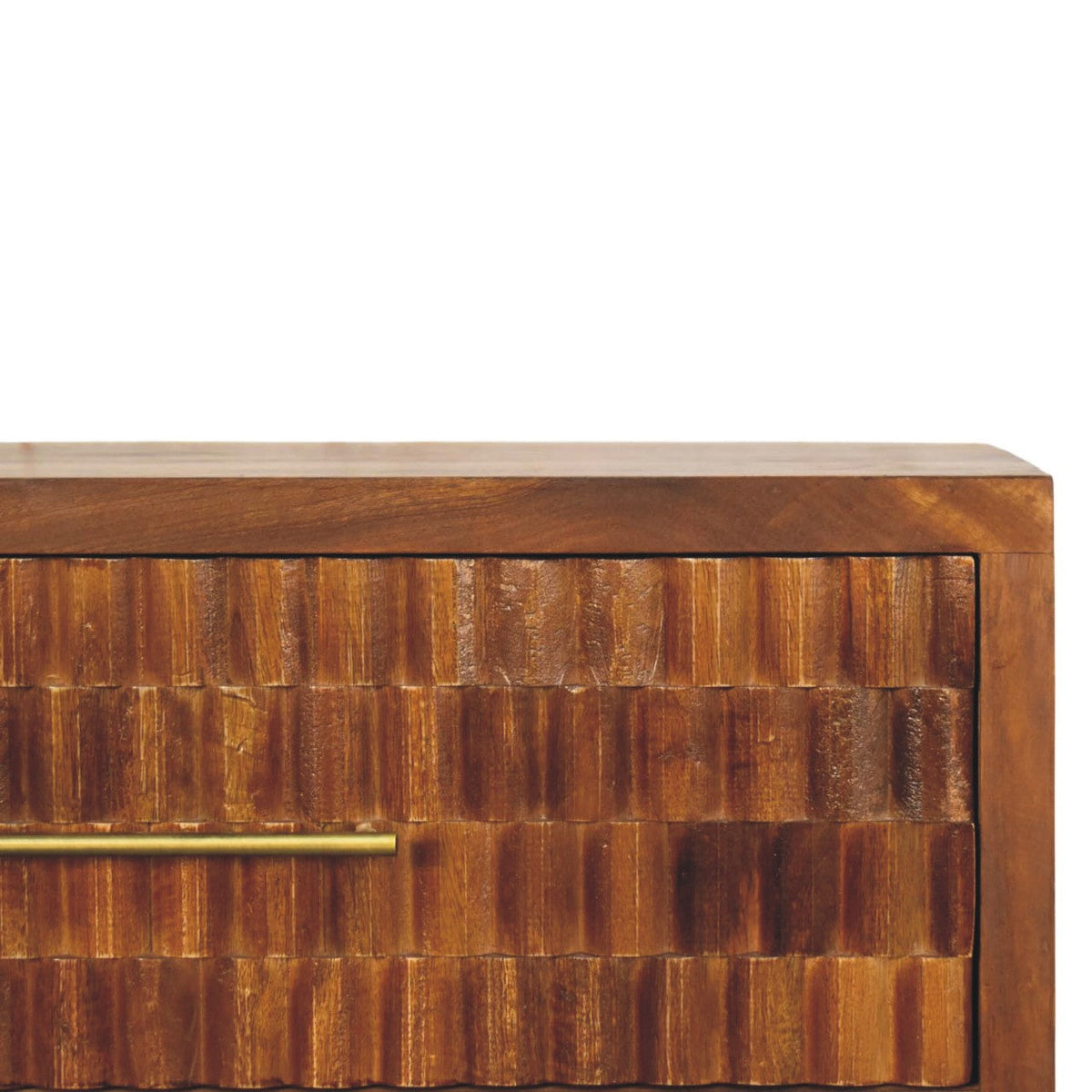 Cadiz Carved Solid Mango Wood Chest – Chestnut Finish