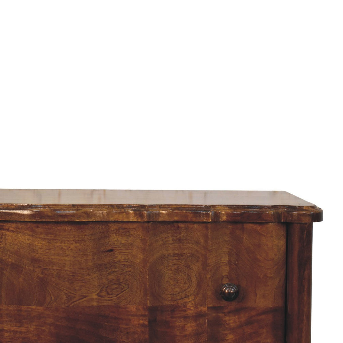 Lume 3-Drawer Solid Mango Wood Chest – Chestnut Finish