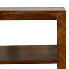 Solid Mango Wood Display Cabinet – Chestnut Finish, Cane Door & Shelves