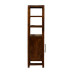 Solid Mango Wood Display Cabinet – Chestnut Finish, Cane Door & Shelves