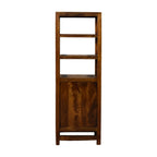 Solid Mango Wood Display Cabinet – Chestnut Finish, Cane Door & Shelves