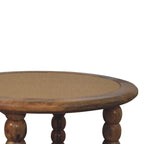 Spindle Rattan Solid Mango Wood Coffee Table – Oak-Ish Finish