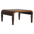 Curved Frame Solid Mango Wood Coffee Table – Amber Oak Finish