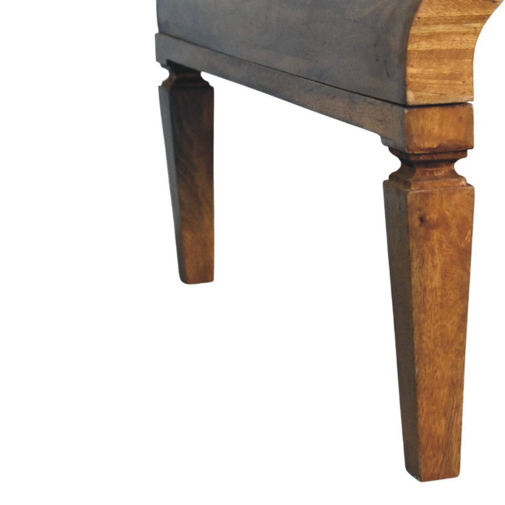 Curved Frame Solid Mango Wood Coffee Table – Amber Oak Finish