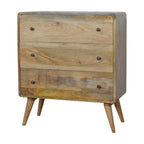 Curved Solid Mango Wood Chest – Oak-Ish Finish