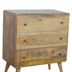 Curved Solid Mango Wood Chest – Oak-Ish Finish