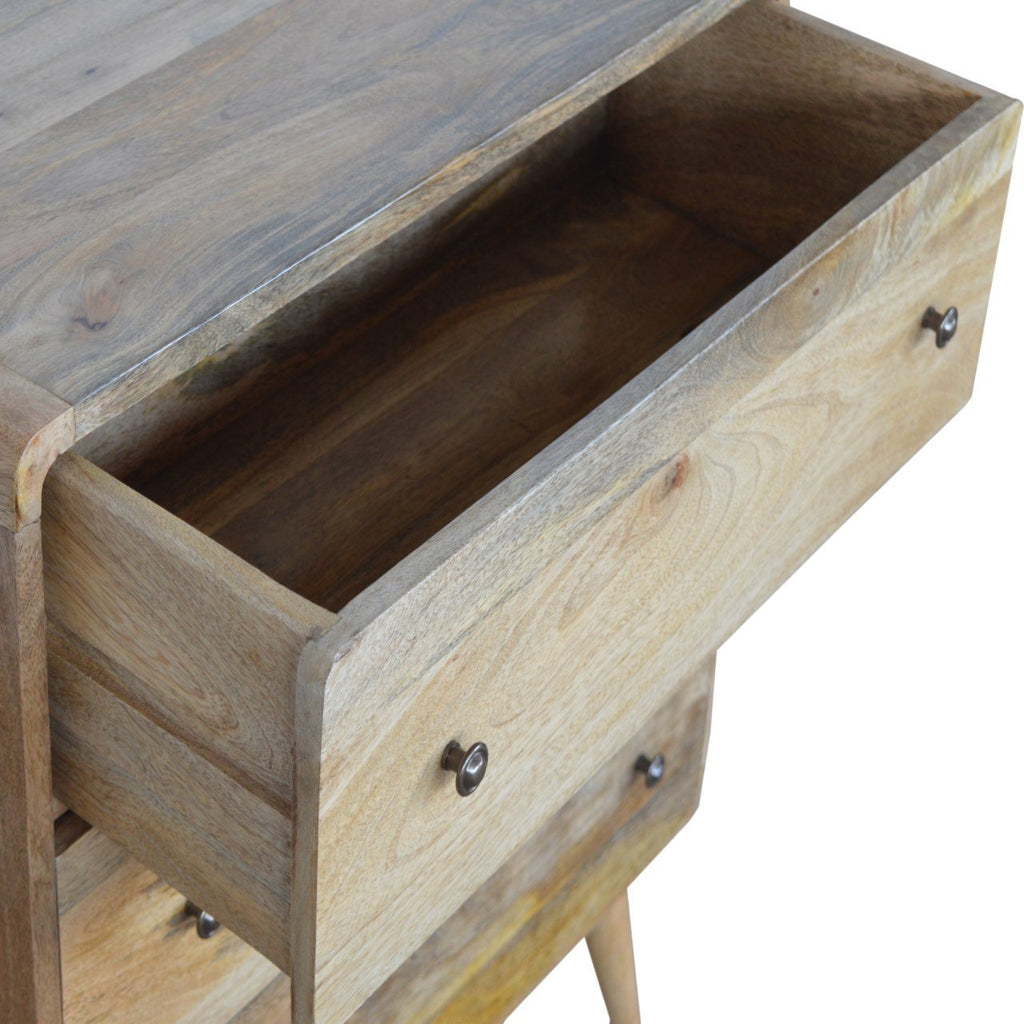 Curved Solid Mango Wood Chest – Oak-Ish Finish