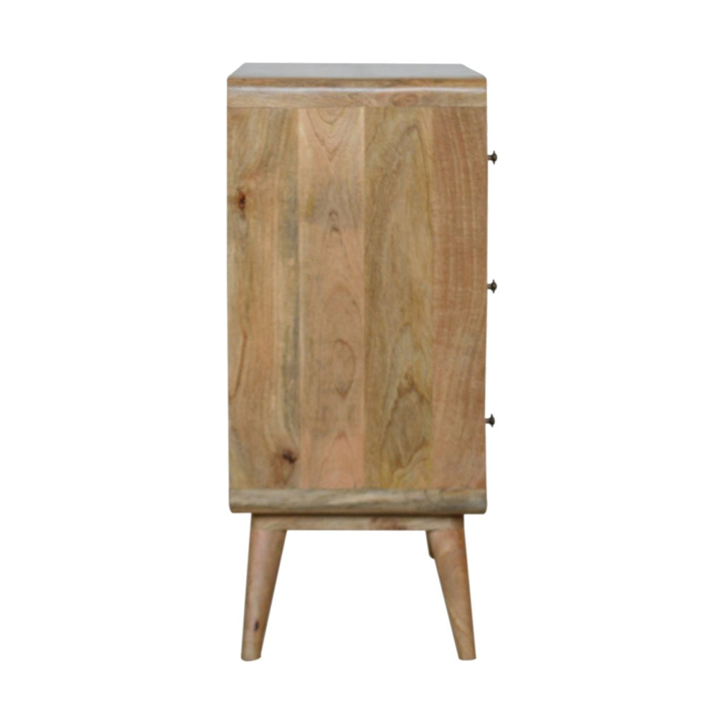 Curved Solid Mango Wood Chest – Oak-Ish Finish
