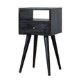 Mini Solid Mango Wood Nightstand – Ash Black Finish