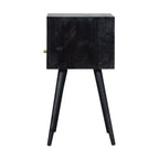 Mini Solid Mango Wood Nightstand – Ash Black Finish