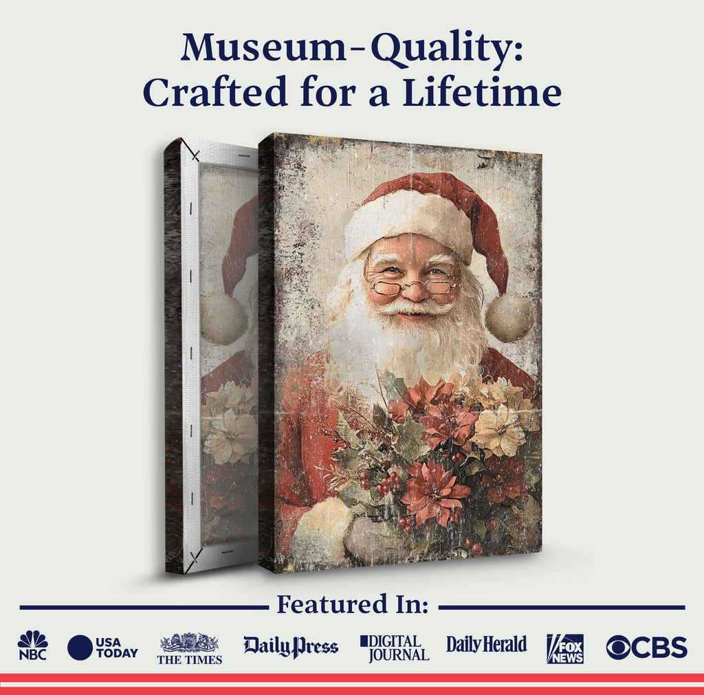 Vintage Christmas Santa Claus Wall Art