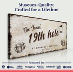 19th Hole Golf Personalized Sign III