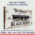 Personalized Black Angus Cattle Sign II