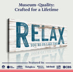 Relax You're on Lake Time Sign