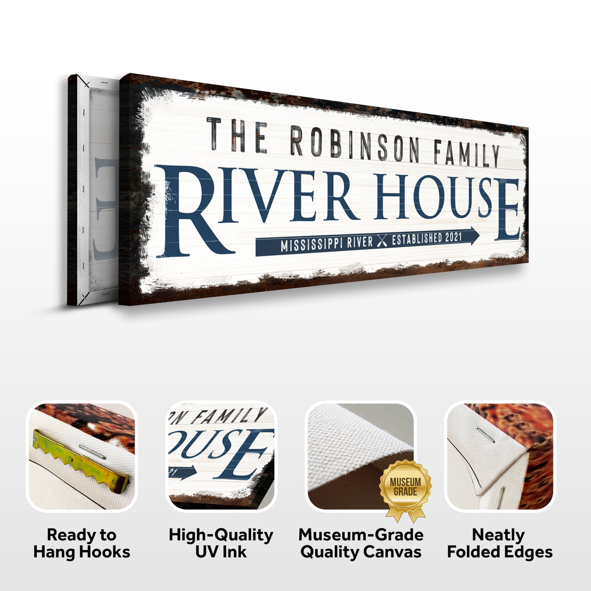 Family River House Arrow Sign