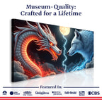 Dragon and Wolf Wall Art III