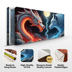 Dragon and Wolf Wall Art III