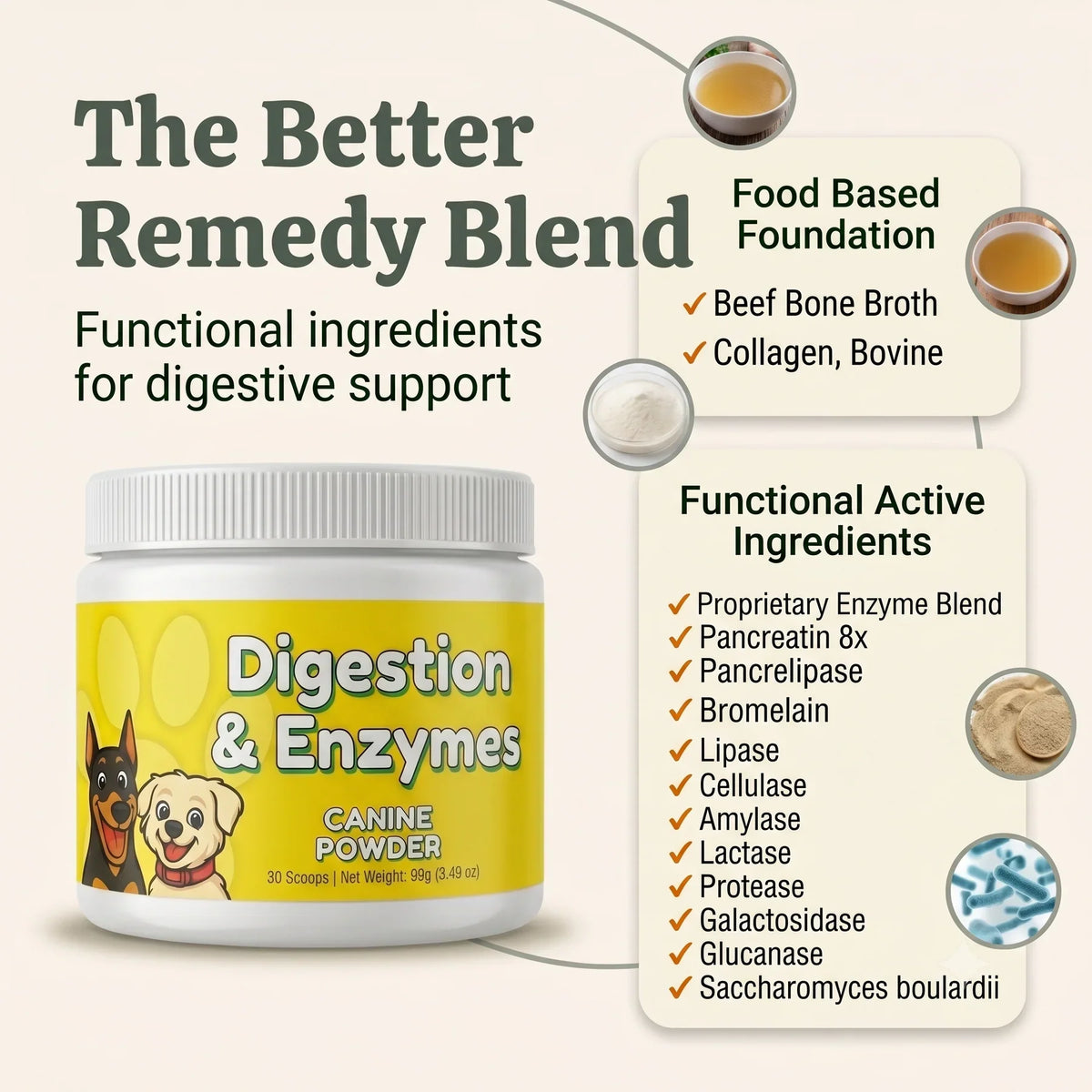 Digestion & Enzymes Canine Powder | 30 Scoops | LivHerbals, Inc.