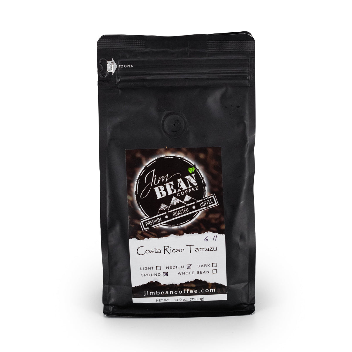 SALE | Costa Rican Tarrazu Ground Coffee | 14 oz | Jim Bean Coffee