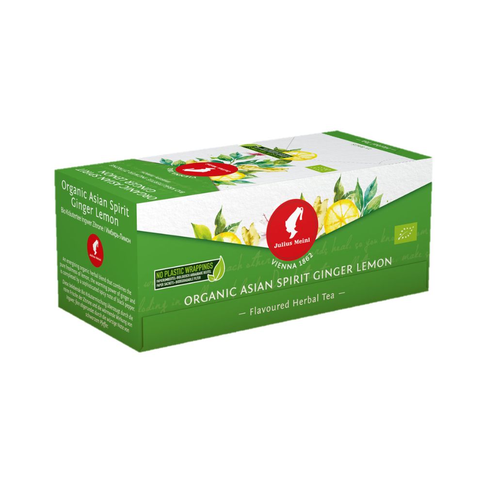 Julius Meinl Organic Asian Spirit Ginger Lemon Herbal Tea Bags 25ct